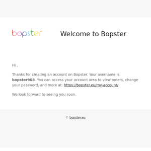 Your Bopster account has been created!