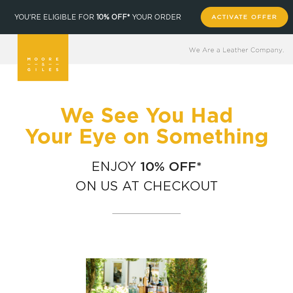 Did you see something? Come back for 10% off