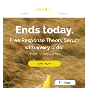 LAST CHANCE to get a free serum