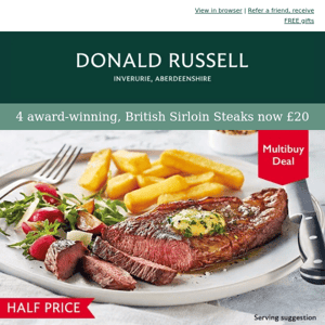 4 British Sirloin Steaks now £20 🔥