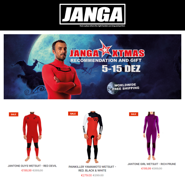 JANGA XTMAS + WORLD WIDE FREE SHIPPING!!!!