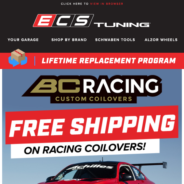 Free Shipping On BC Racing Coilovers