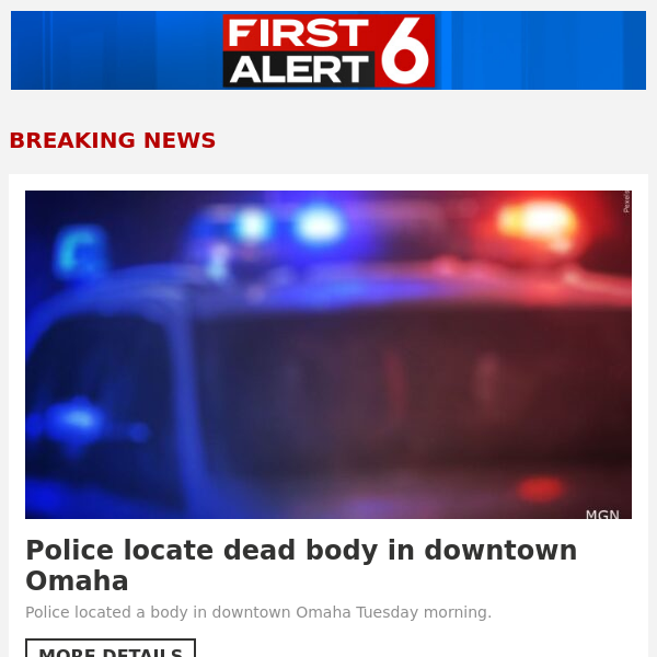 Police locate dead body in downtown Omaha (January 21, 2025, for hello ...