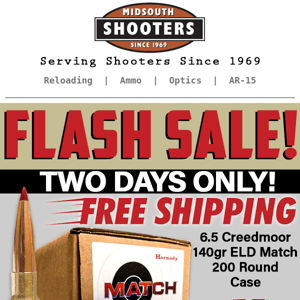 Flash Sale! 6.5 Creedmoor ELD Match Case!