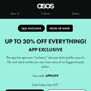 Up to 30% off everything for team app!