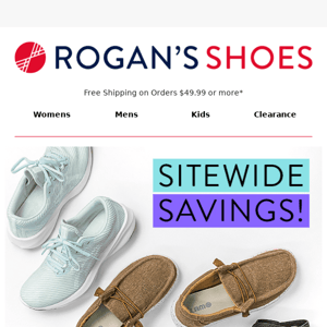 Need New Shoes? Save Sitewide @ Rogan’s!