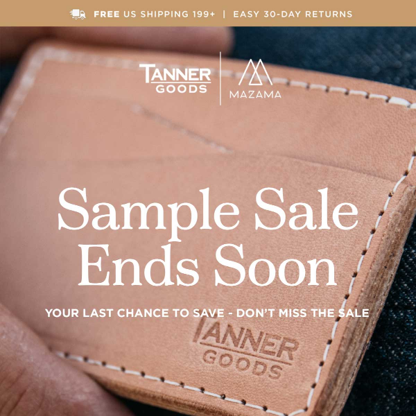 Last Chance: Sample Sale Is Ending