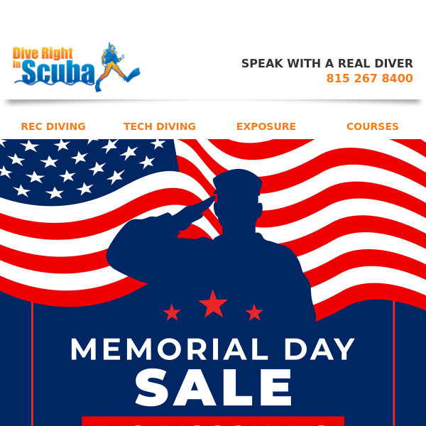 Memorial Day Sale at Dive Right In Scuba