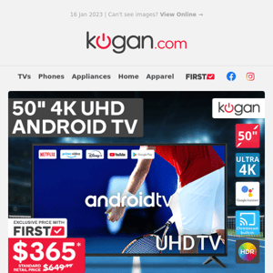 📺 50" 4K UHD Android TV Only $365* (Rising to $649.99 in Three Days!)