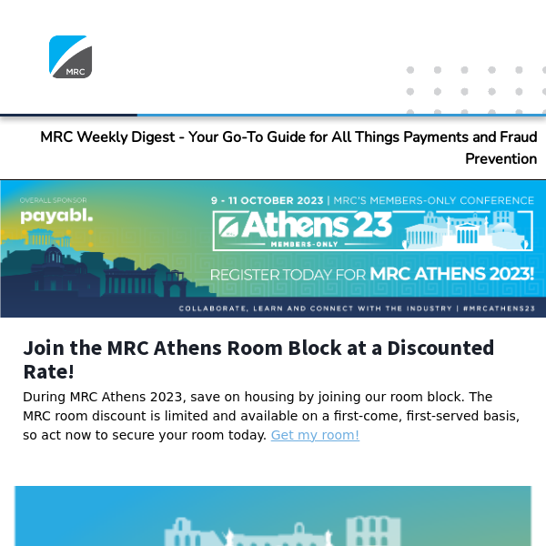 Join Us 9-11 October for MRC Athens 2023...and more!