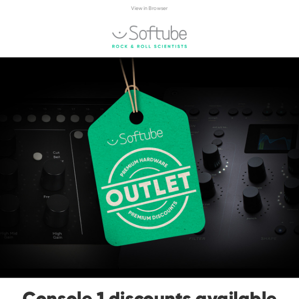 🎛️ Exclusive Console 1 savings — only in the Softube Outlet.