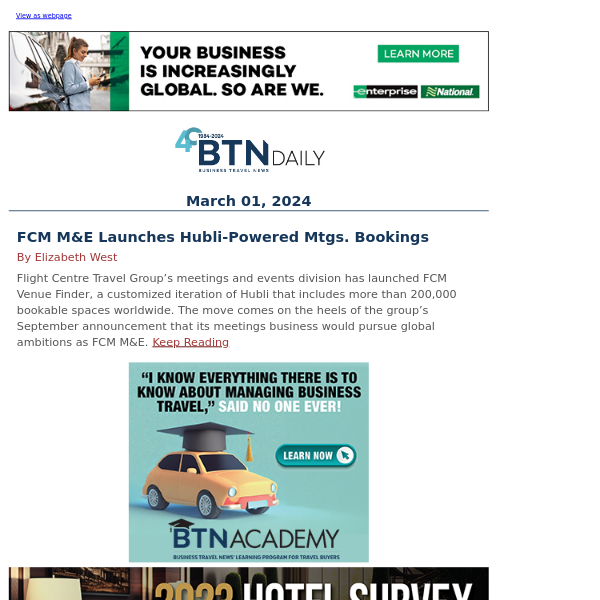 IAG: Corp. Travel Momentum 'Encouraging’; FCM M&E Launches Hubli-Powered Mtgs. Bookings