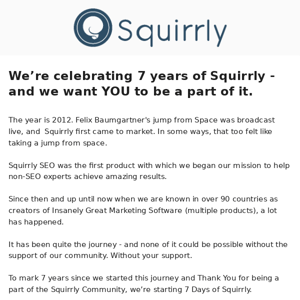 🤩 Wowza! 7 days of Squirrly starts NOW (exciting info inside)