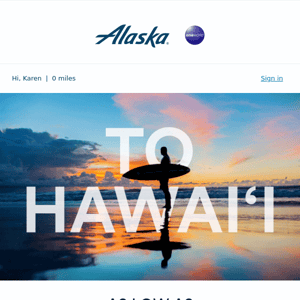 Say aloha to Hawai‘i fares from $99 one way