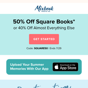 Enjoy 50% Off Square Photo Books!