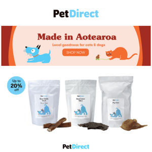 Made in Aotearoa for your pets | Save 20-35% off NZ brands