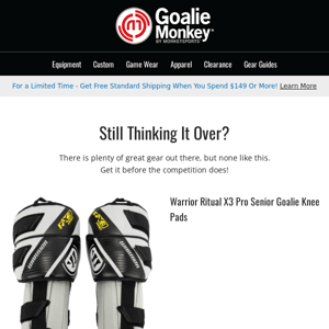 Saved for you: Warrior Ritual X3 Pro Senior Goalie Knee Pads