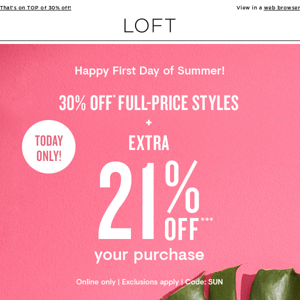 The start of summer calls for EXTRA 21% off☀️