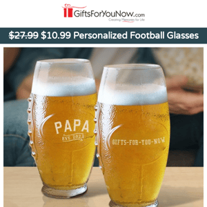 🏈 $10.99 Personalized Football Drinking Glasses! 