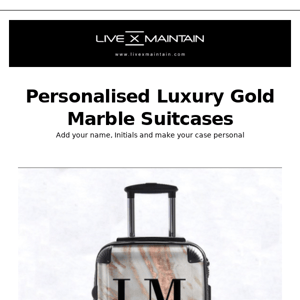 🧳 New Gold Luxury Marble Suitcases