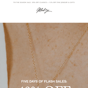🌲 DAY 4 of Flash Sales: 40% off