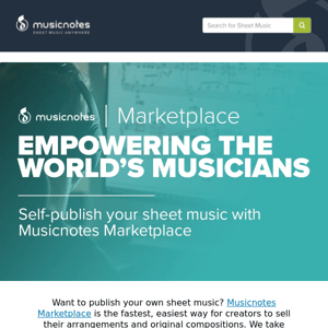 Save 50% on A Musicnotes Marketplace Membership!