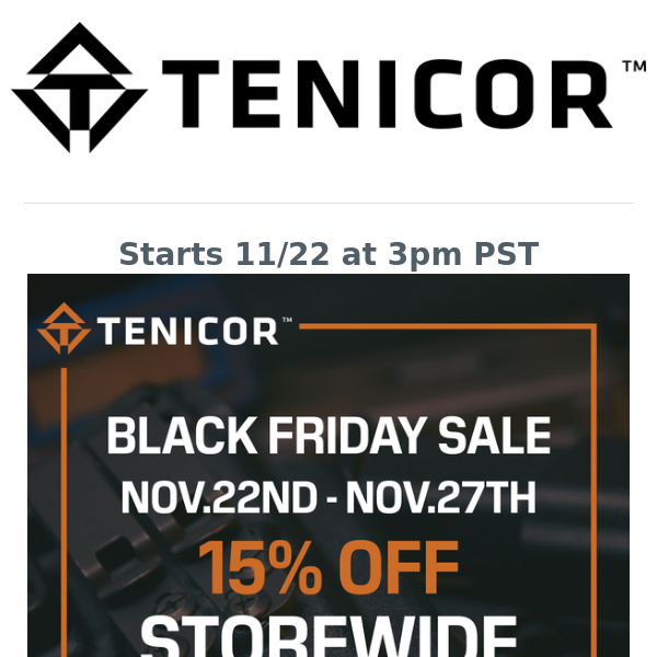 COMING SOON: Storewide Black Friday Sale