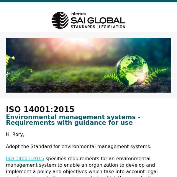 Environmental management systems - Requirements with guidance for use