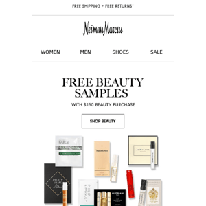 Free beauty sample bundle! Shop La Mer, Creed, Oribe…