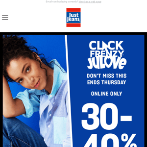 Click Quick! 30-40% Off Everything With Click Frenzy