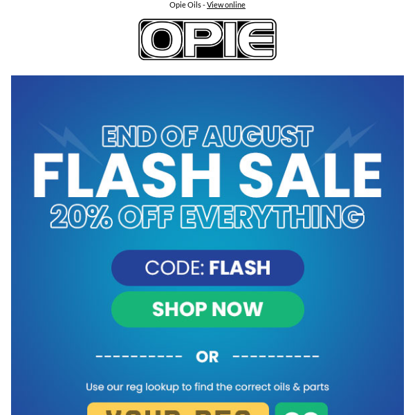 FLASH: 20% Off Everything!