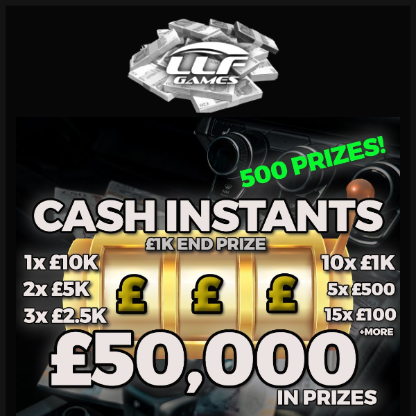 🚨 £50,000 in Instant Wins Ends Tonight + Main Draw | Huge Prizes Still Available