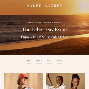 🎉 Ralph Lauren Friends & Family Event Begins! Exclusive Offer