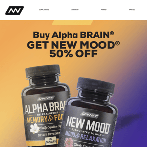 Buy Alpha BRAIN® and Get New MOOD® 50% Off!