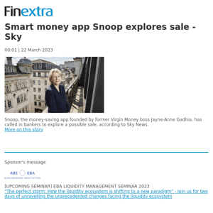 Finextra News Flash: Smart money app Snoop explores sale - Sky
