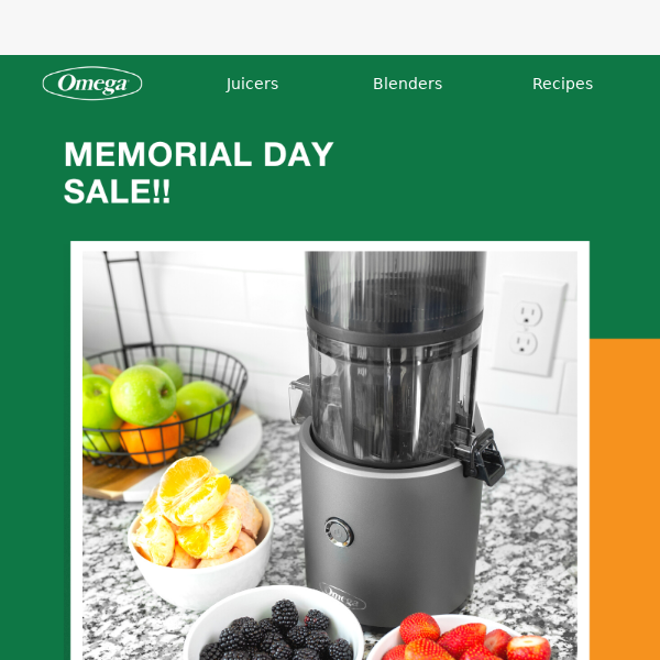 SALE! 🚨 20% Off on Juicers and Blenders for Memorial Day!