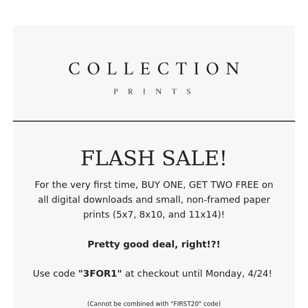 FLASH SALE! You're not going to want to miss this. 😉