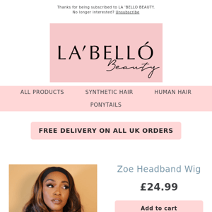 The Zoe headband wig remains a must have