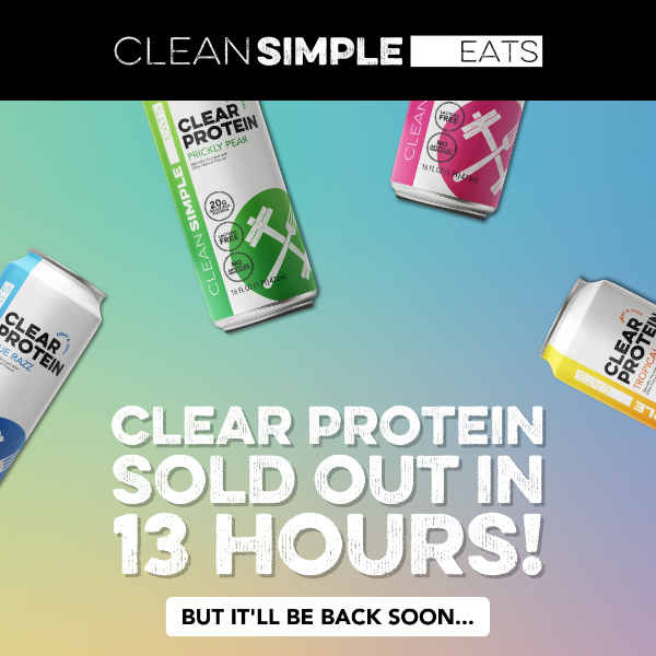 POV: you ﻿missed your chance to order Clear Protein before it sold out 😢