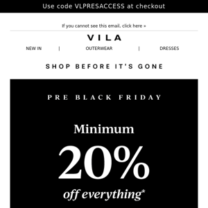 Members only: Minimum 20% Off EVERYTHING