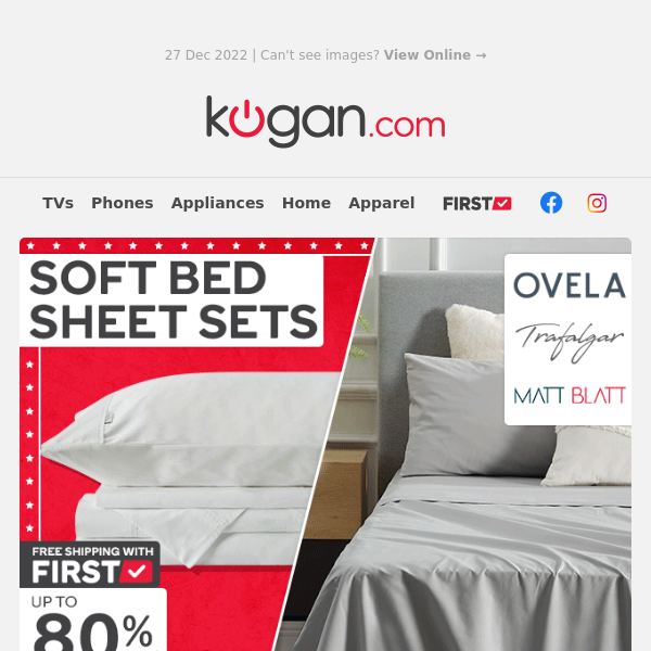 Boxing Day Sale: Up to 80% OFF* Soft Bed Sheet Sets for Luxurious Sleep 😴