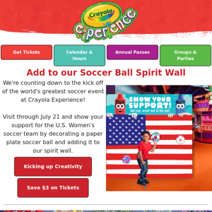 Display your artwork on our soccer ball spirit wall