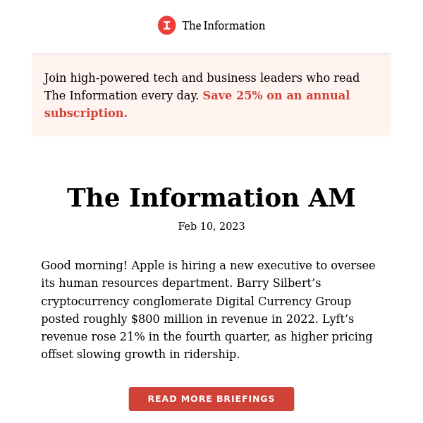 The Information AM - Apple Hiring First Chief People Officer
