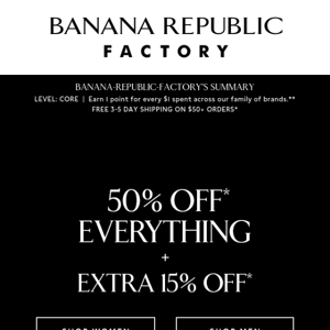 We're inviting you to enjoy 50% off + an extra 15%