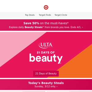 21 Days of Beauty from Ulta Beauty at Target starts now 💋