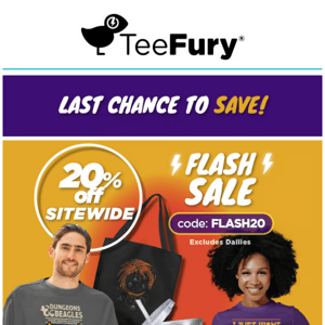 Last chance to save 20% sitewide!