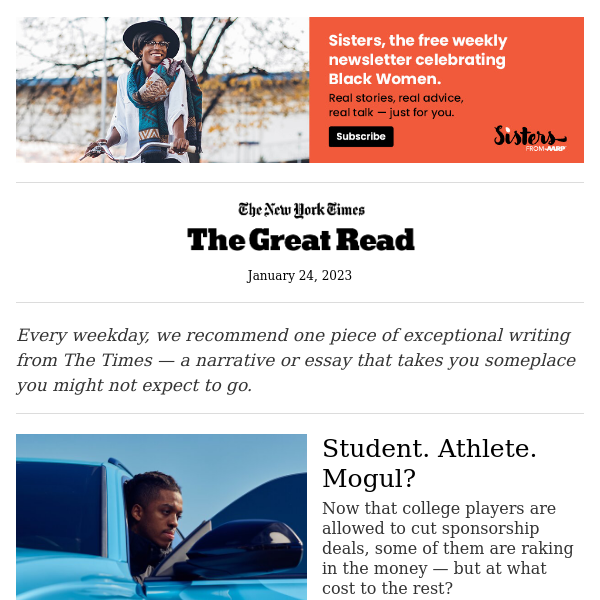 The Great Read: Student. 						Athlete. 															Mogul?