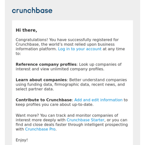Welcome to Crunchbase!