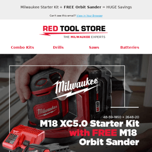 Save $129 - Milwaukee Starter Kit + Orbit Sander