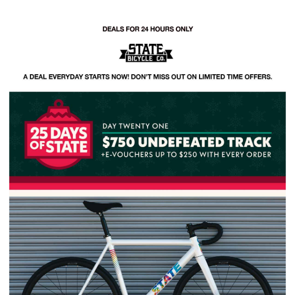 🔔 25 Days Of State 🎁 Today: $750 Undefeated Track